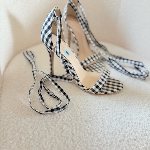 Forever 21 Black and White Checkered Heels - Picture 3 of 3